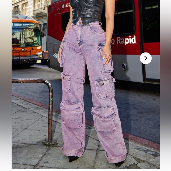 Fashion Nova Denim - Fashion Nova Purple Flare & Wide Leg Jeans - 11